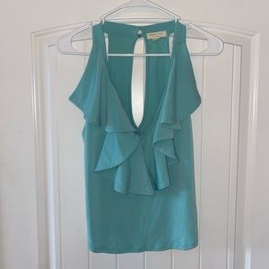 Forever 21 Teal Ruffled Tank Top